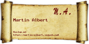 Martin Albert névjegykártya